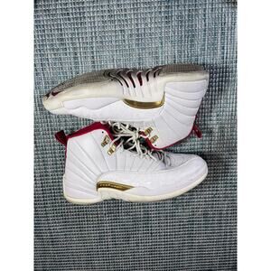 Nike Air Jordan 12 Retro Fiba 2019 Size 10 130690-107 White/Red/Gold Athletic